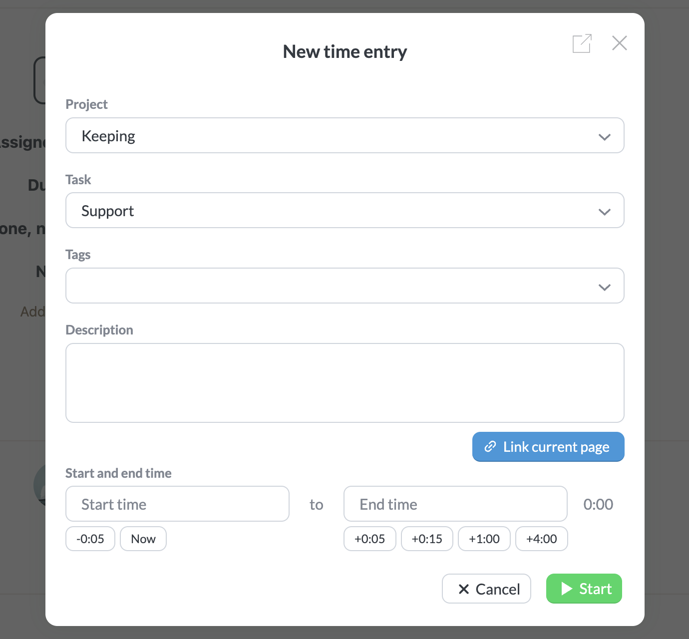 Direct link from current page
