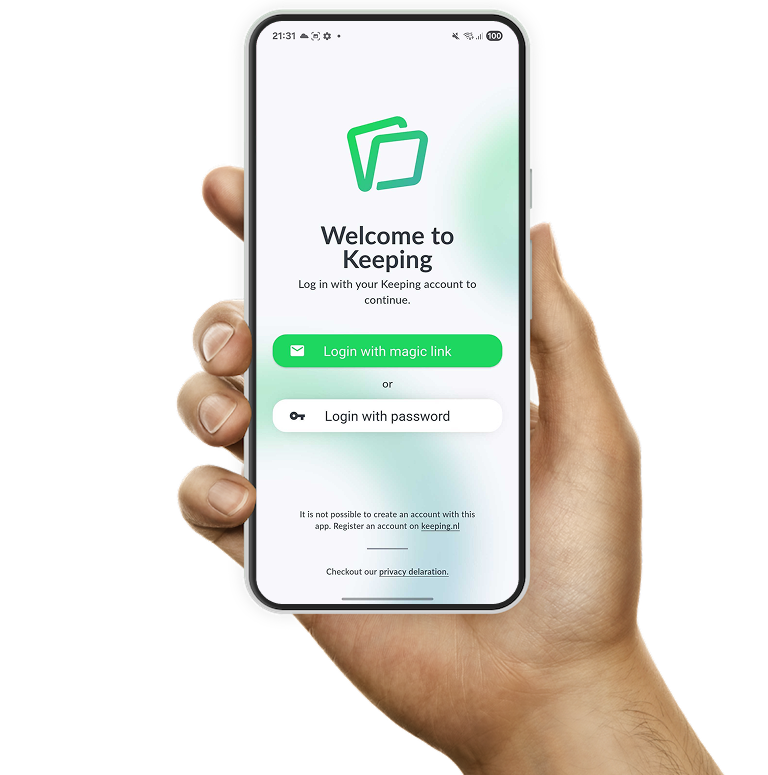 The Android application of Keeping with an example of quick login without a password using the magic link