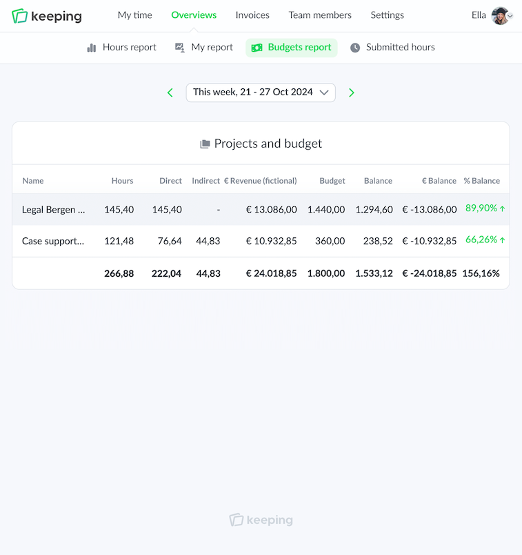 Overview of budget report