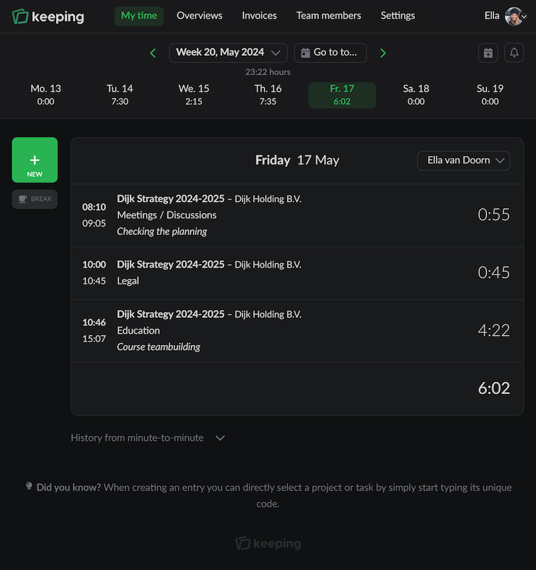 Settings for Dark Mode