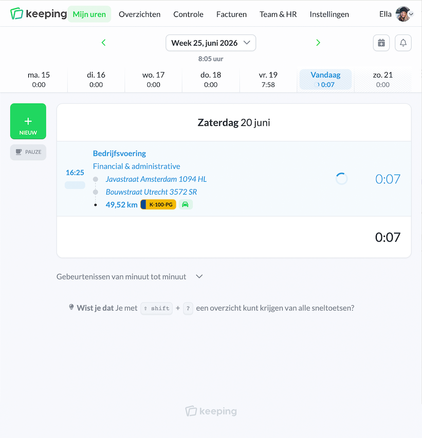 Rittenlijst in Keeping