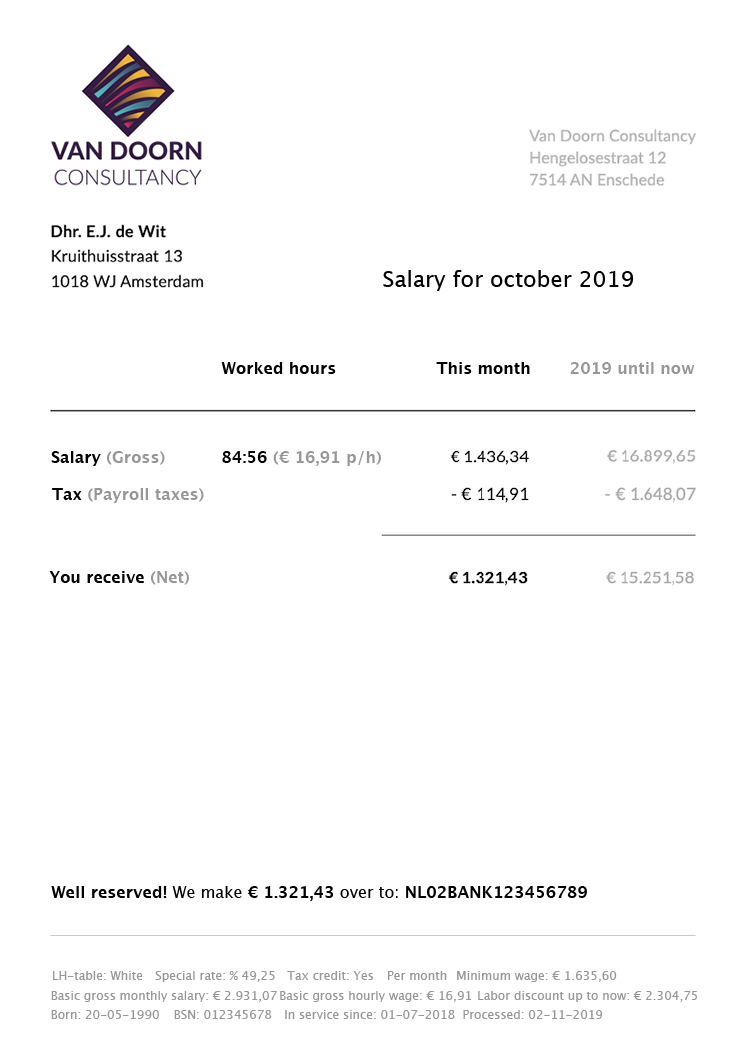 Invoice example