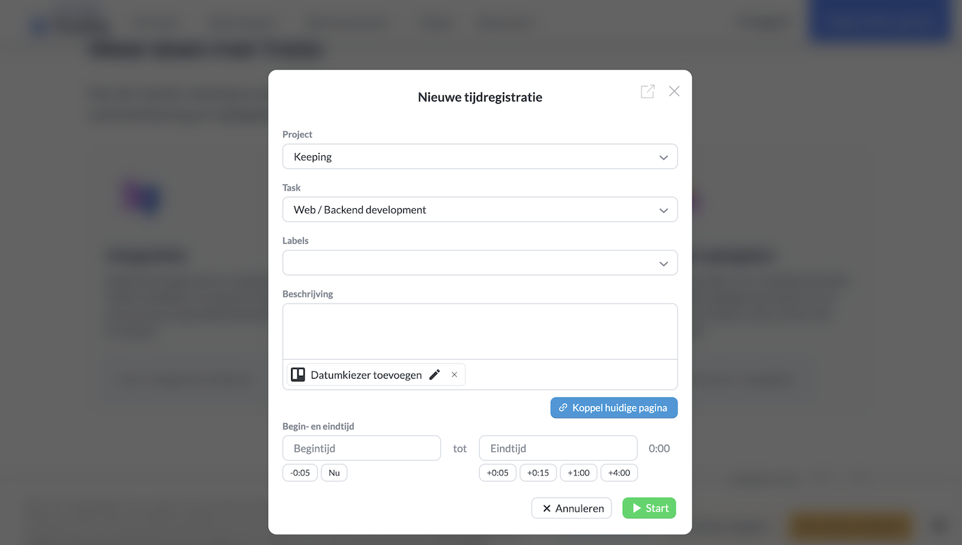 Uren bijhouden van Trello in Keeping